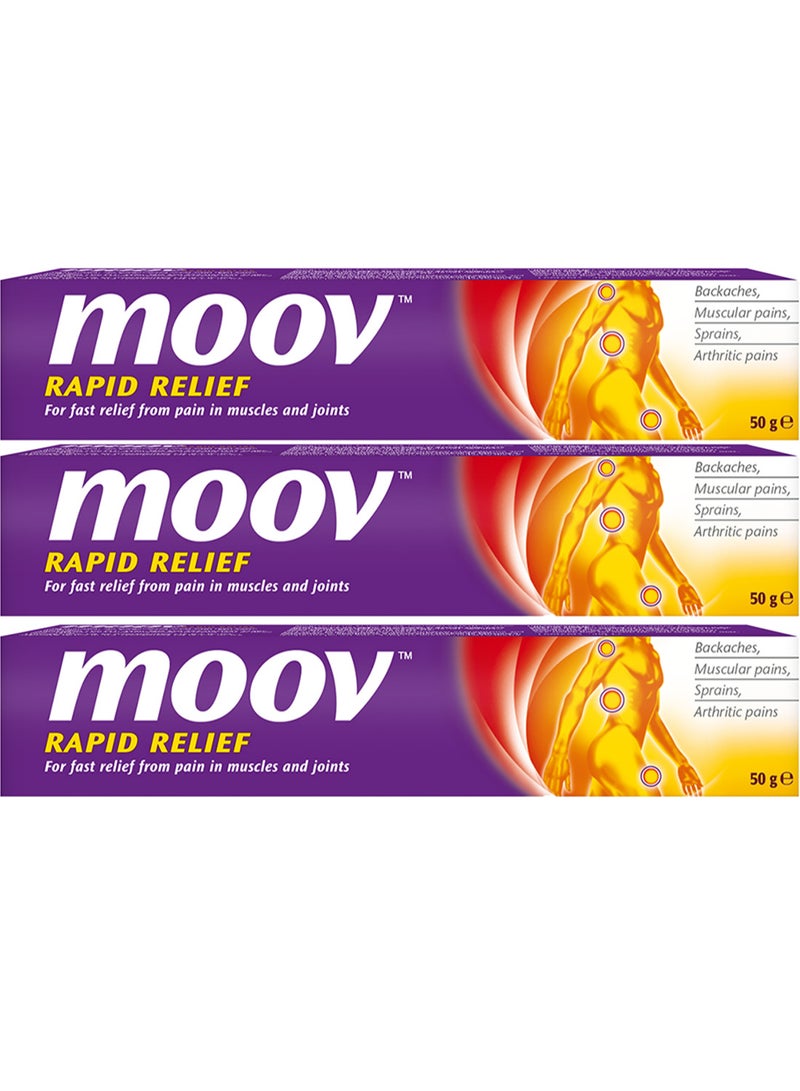 Moov Pack Of 3 Moov Rapid Relief Cream 50g - Image 1